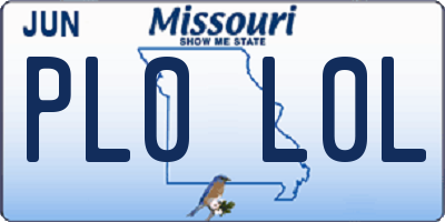 MO license plate PL0L0L