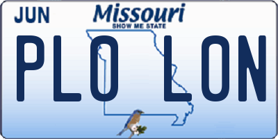 MO license plate PL0L0N