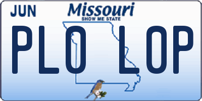MO license plate PL0L0P