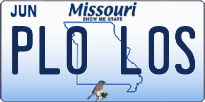 MO license plate PL0L0S