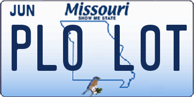 MO license plate PL0L0T