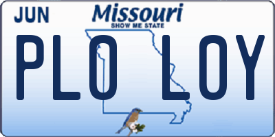 MO license plate PL0L0Y