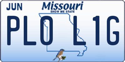 MO license plate PL0L1G