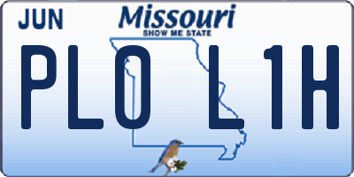 MO license plate PL0L1H