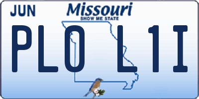 MO license plate PL0L1I