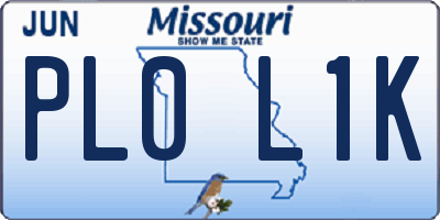 MO license plate PL0L1K