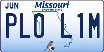 MO license plate PL0L1M