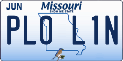 MO license plate PL0L1N