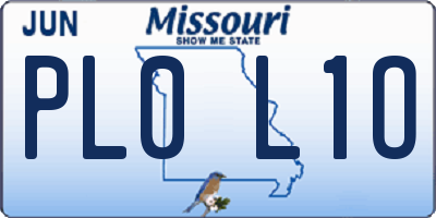 MO license plate PL0L1O