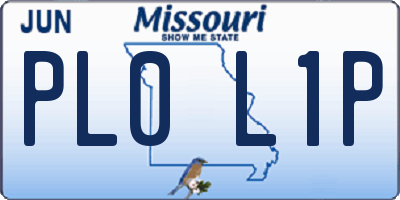 MO license plate PL0L1P