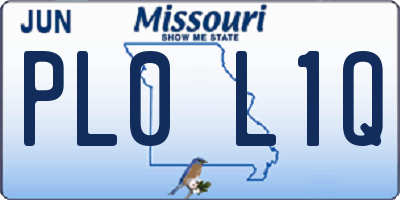 MO license plate PL0L1Q
