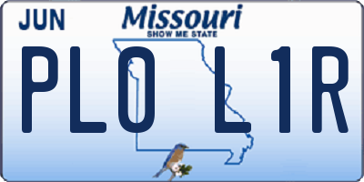 MO license plate PL0L1R