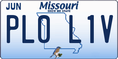 MO license plate PL0L1V