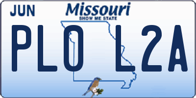MO license plate PL0L2A