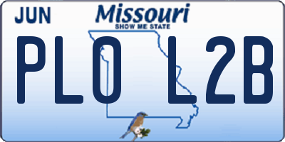 MO license plate PL0L2B