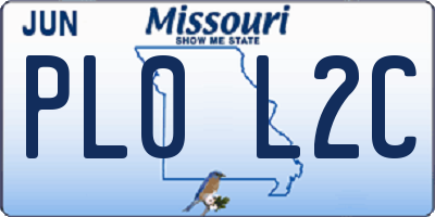 MO license plate PL0L2C