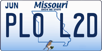 MO license plate PL0L2D