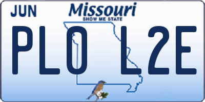 MO license plate PL0L2E