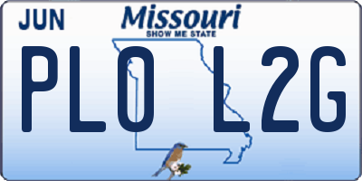 MO license plate PL0L2G