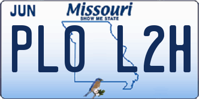 MO license plate PL0L2H