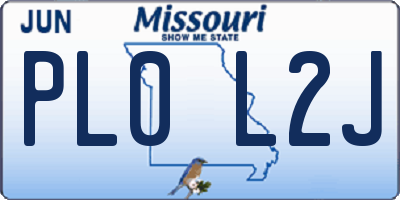 MO license plate PL0L2J
