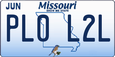 MO license plate PL0L2L