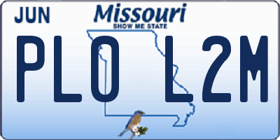 MO license plate PL0L2M