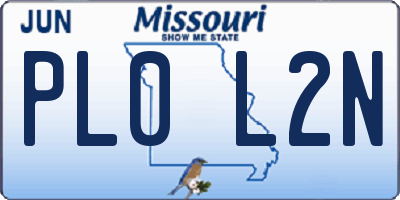 MO license plate PL0L2N
