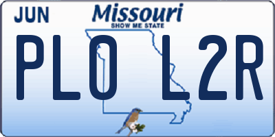 MO license plate PL0L2R