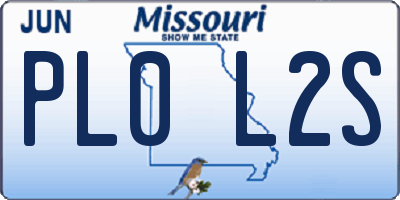 MO license plate PL0L2S