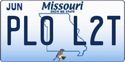 MO license plate PL0L2T