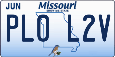 MO license plate PL0L2V