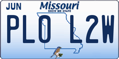 MO license plate PL0L2W