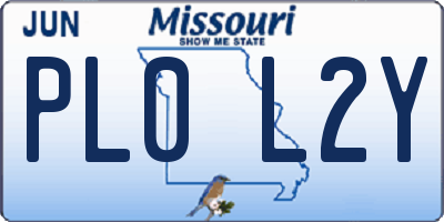MO license plate PL0L2Y
