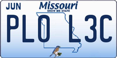MO license plate PL0L3C