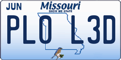 MO license plate PL0L3D