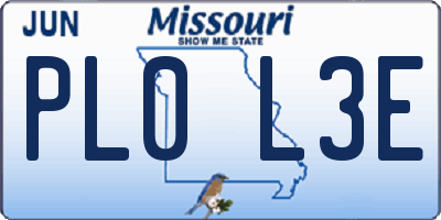MO license plate PL0L3E