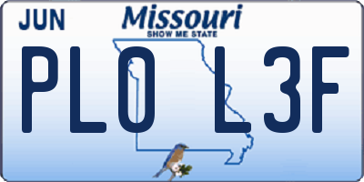 MO license plate PL0L3F