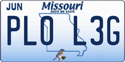 MO license plate PL0L3G