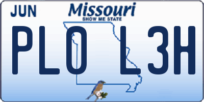 MO license plate PL0L3H