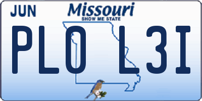 MO license plate PL0L3I