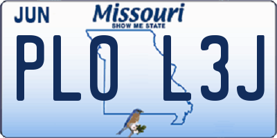 MO license plate PL0L3J
