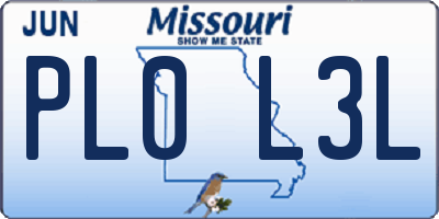 MO license plate PL0L3L