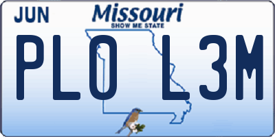 MO license plate PL0L3M