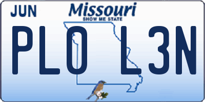 MO license plate PL0L3N