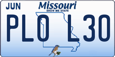 MO license plate PL0L3O