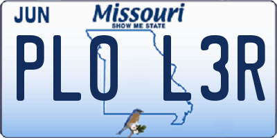 MO license plate PL0L3R