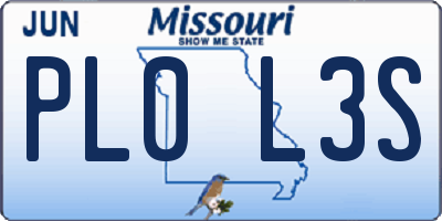 MO license plate PL0L3S