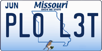 MO license plate PL0L3T