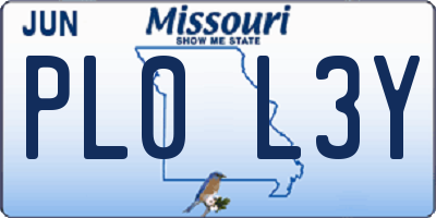 MO license plate PL0L3Y
